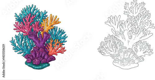 Coral Reef: The vibrant underwater ecosystem of a colorful coral reef, alive with a kaleidoscope of marine life.