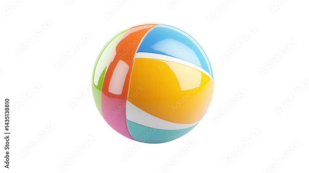 colorful beach ball. showcasing a glossy finish with vibrant segments in orange. green. blue. and pink this playful object is often associated with leisure activities. beach outings. and summer fun. m colorful beach ball. showcasing a glossy finish with vibrant segments in orange. green. blue. and pink this playful object is often associated with leisure activities. beach outings. and summer fun. m