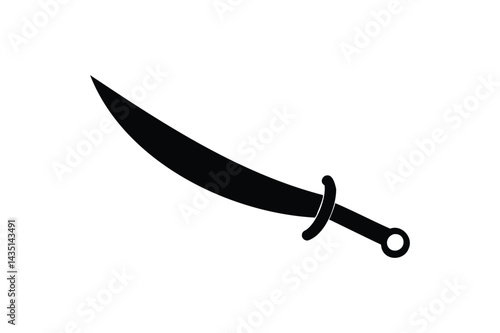 Cutlass pirate sword icon silhouette on white background