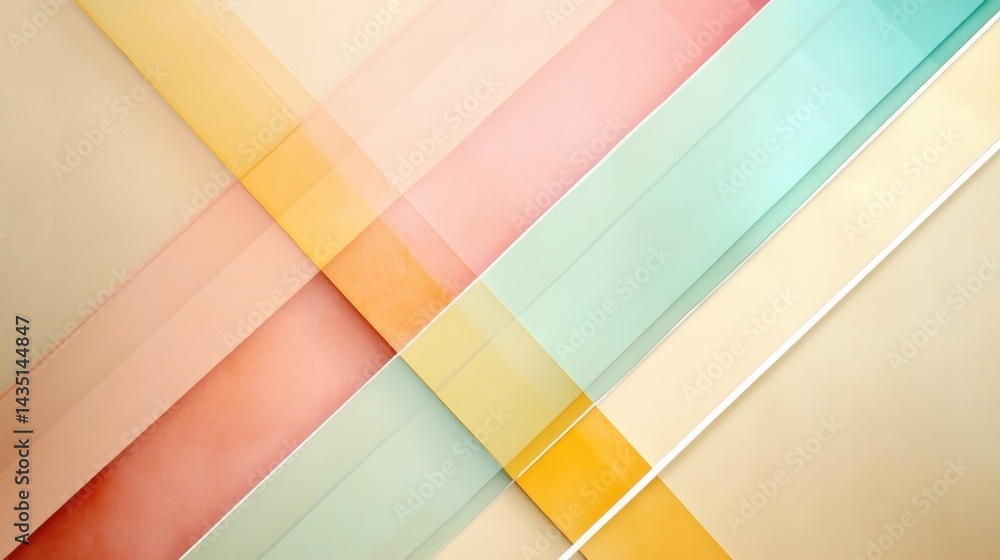 Obraz premium Abstract geometric background with intersecting pastel colored stripes