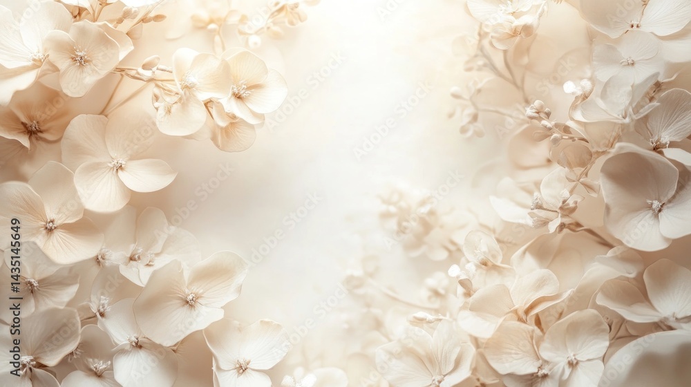 Delicate pastel flowers create a soft, romantic backdrop Delicate pastel flowers create a soft, romantic backdrop