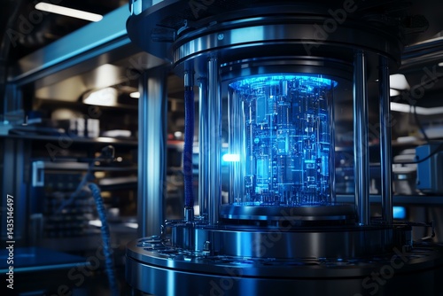 Futuristic technology with glowing components.