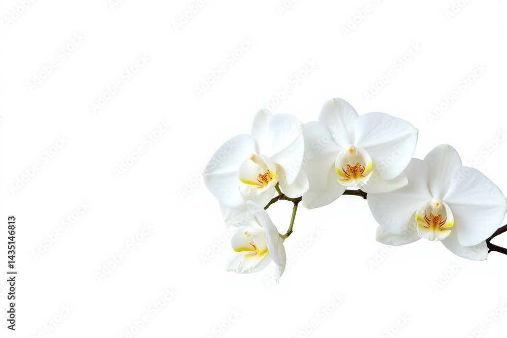 Obraz premium branch with white flowers on a white background