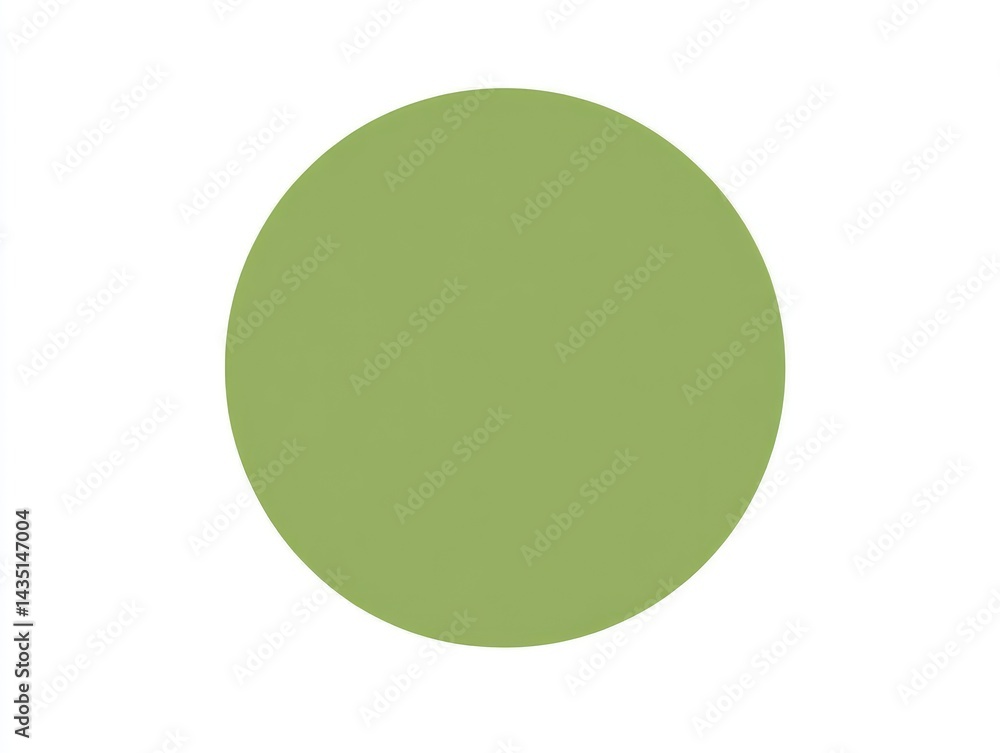 Solid Olive Green Circle on White Background Solid Olive Green Circle on White Background
