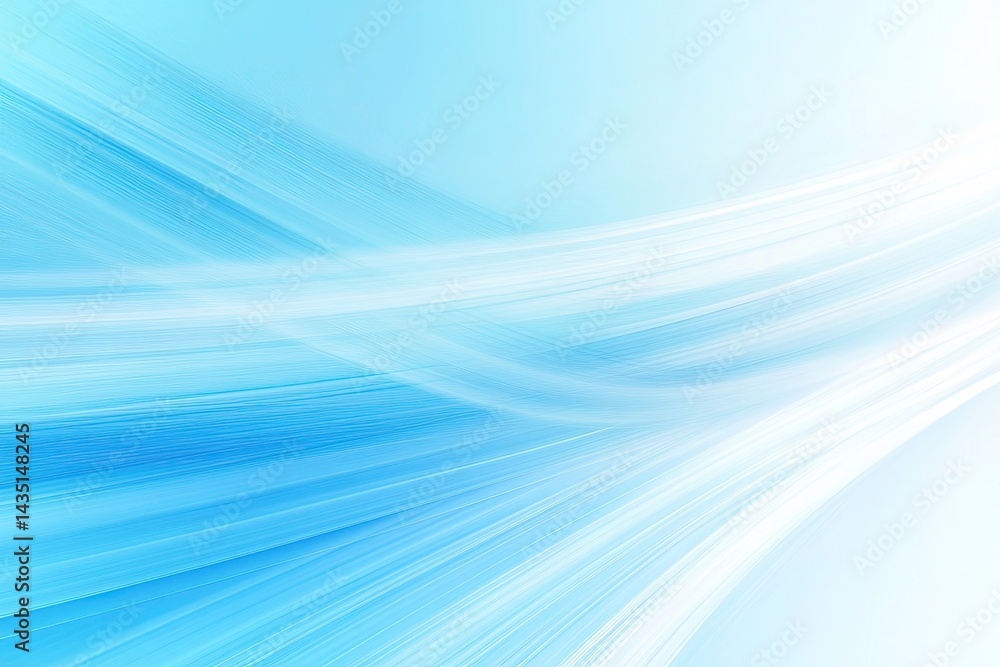 Abstract Blue Curved Lines Forming Swirling Pattern on Light Cyan Gradient Background