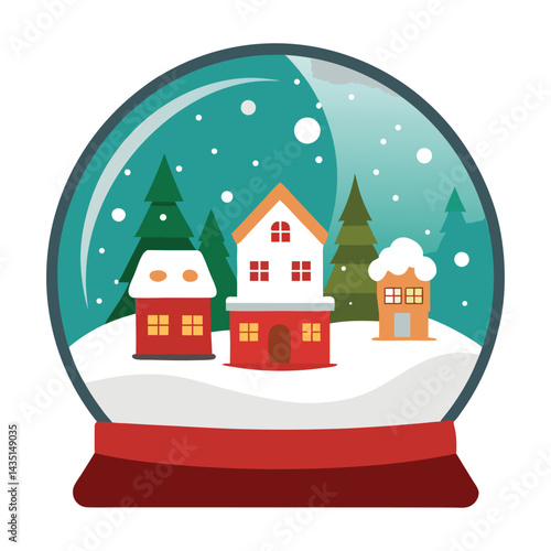 Wallpaper Mural Festive Snow Globe With Winter Village Scene and Holiday Decorations Torontodigital.ca