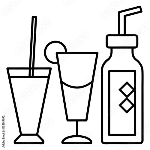 Drink-lineal-element-set. 