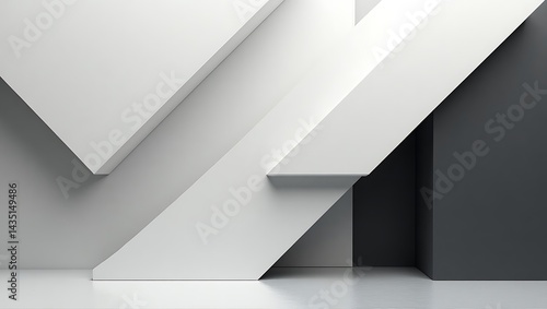 Wallpaper Mural Modern Geometric Composition with Clean Lines and Contrasting Black and White, Ideal for Minimalist Design Projects Torontodigital.ca