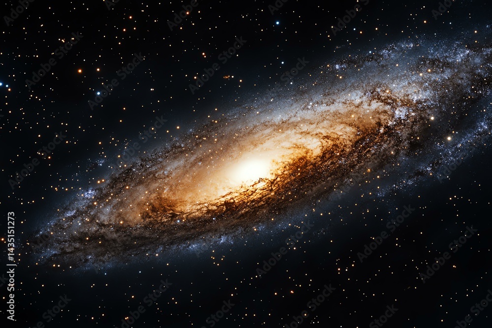 Fototapeta premium A stunning view of a distant galaxy in space.