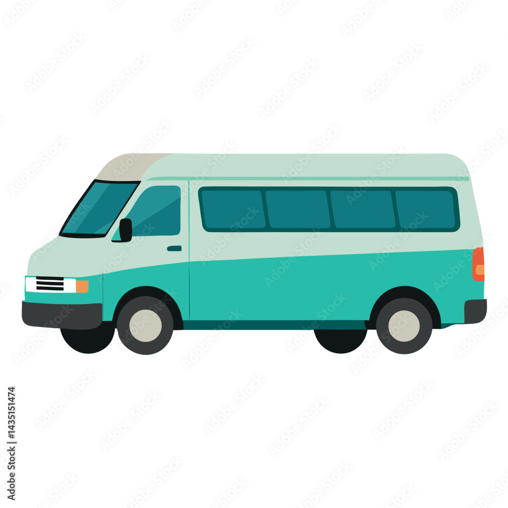 Minibus-vector-mockup--isolated-template-of-minivan. Minibus-vector-mockup--isolated-template-of-minivan.