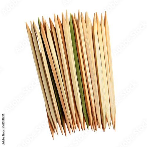 Wallpaper Mural A close-up view of assorted wooden skewers arranged neatly, showcasing their natural textures against a plain background Torontodigital.ca