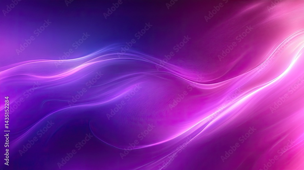 Naklejka premium Abstract pink purple flowing lines backdrop, smooth waves, bright light streaks design