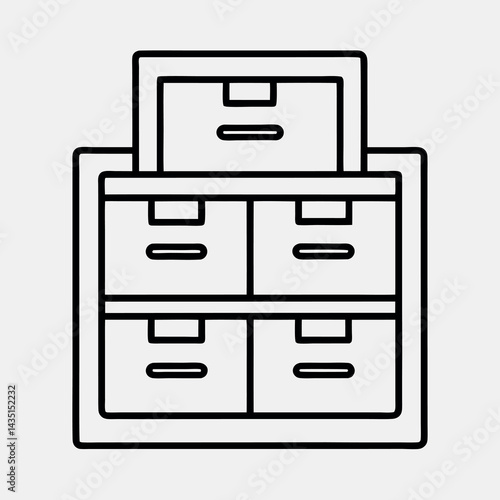 Office-file-cabinets-outline-line-art-icon 