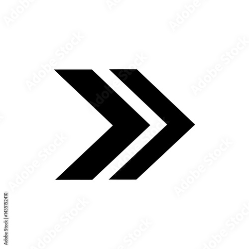 Dual chevron graphic illustration suggesting progression, direction, or next level