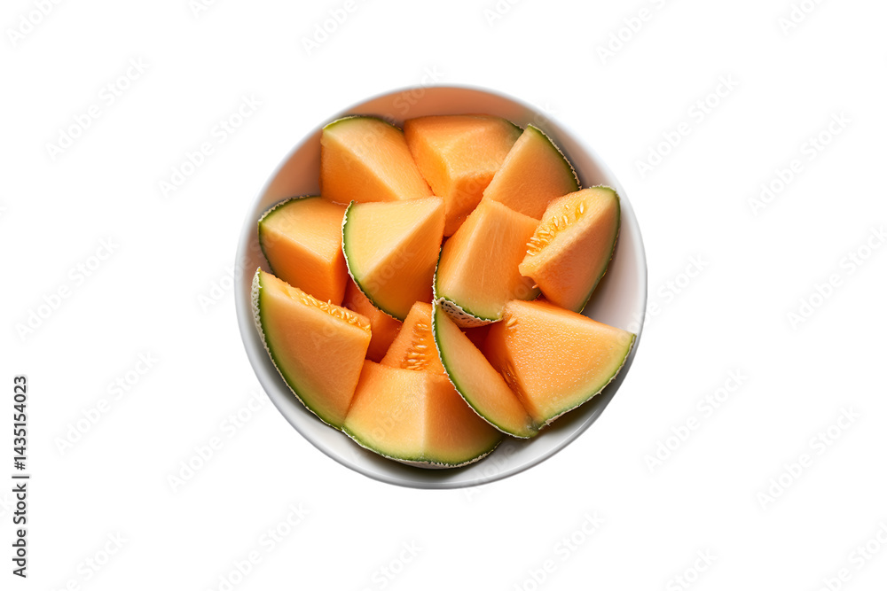 Slices of cantaloupe in a bowl fresh fruit healthy snack Slices of cantaloupe in a bowl fresh fruit healthy snack