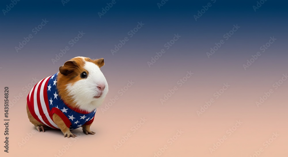 Naklejka premium Patriotic Paws AI Generated