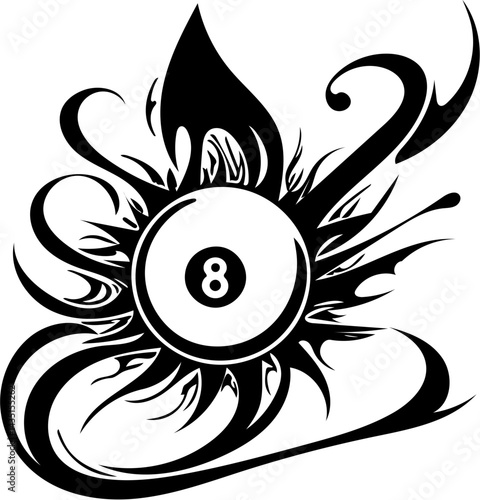 billiard ball no 8 illustration vector