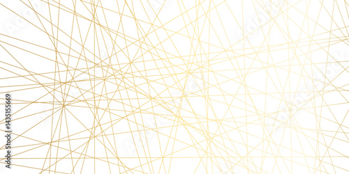 Abstract luxury gold geometric random chaotic lines with many squares and triangles shape background. geometric random chaotic seamless line design with transparent background, vector illustration.