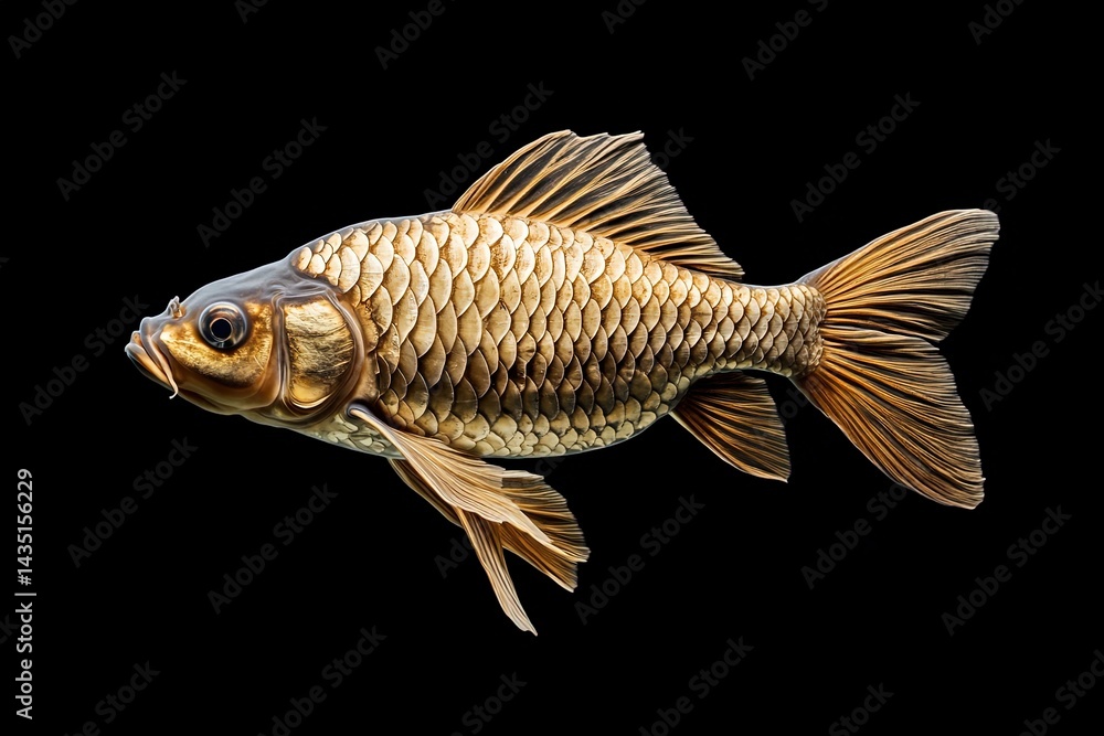 Fototapeta premium Skeleton of a carp fish isolated