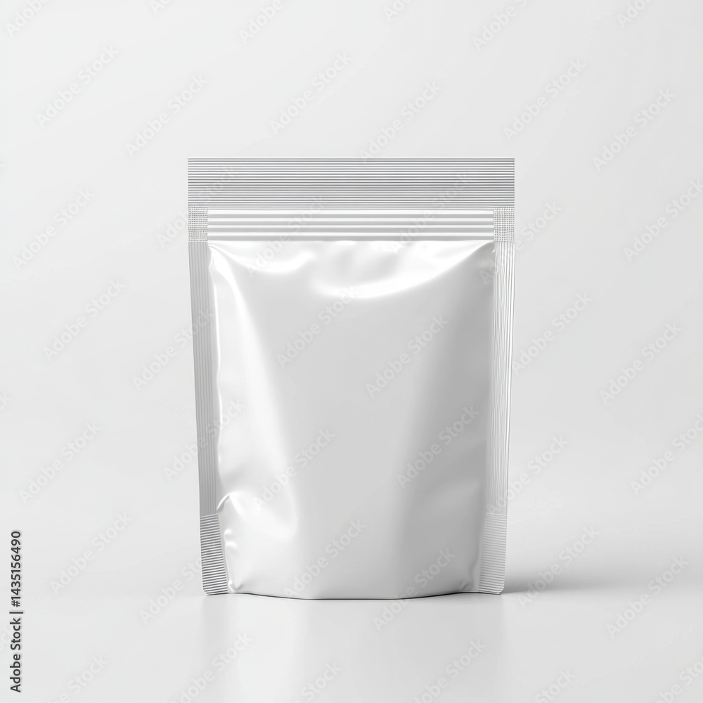Clean White Stand Up Pouch Mockup on White Background Studio Shot Minimalist Style Package Design for Food Product Presentation and Branding with Neutral Tone Clean White Stand Up Pouch Mockup on White Background Studio Shot Minimalist Style Package Design for Food Product Presentation and Branding with Neutral Tone