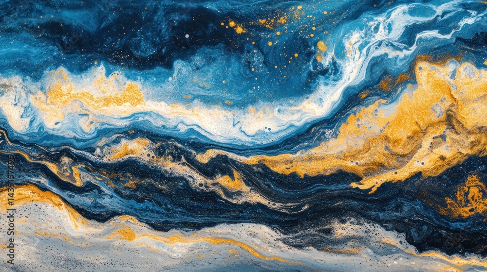 Abstract painting with flowing colors and textures Abstract painting with flowing colors and textures
