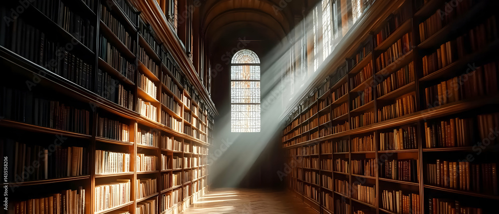 Ancient Library with Sunlight Ancient Library with Sunlight