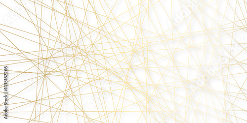 Abstract luxury gold geometric random chaotic lines with shadow many squares and triangles shape background. geometric random chaotic seamless line design transparent background, vector illustration.