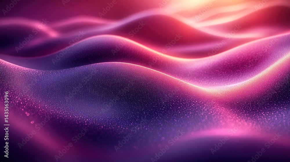 Obraz premium Abstract wavy surface with vibrant color gradients and sparkling particles