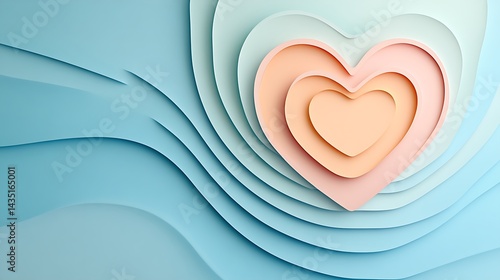 Nested Hearts with Abstract Background.