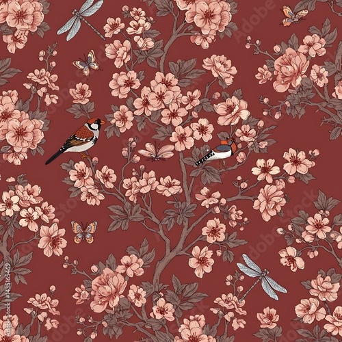 Crimson Bloom & Winged Dance AI Generated