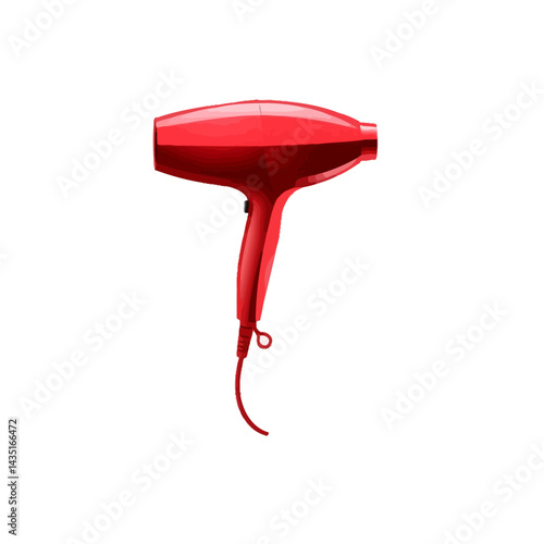 Red hair dryer professional styling tool for salon or home use blow dryer for quick drying and styling