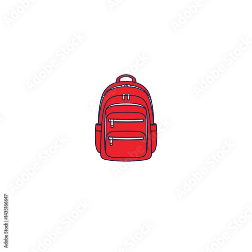 Red backpack school bag travel rucksack knapsack bookbag luggage carryon for students and professionals