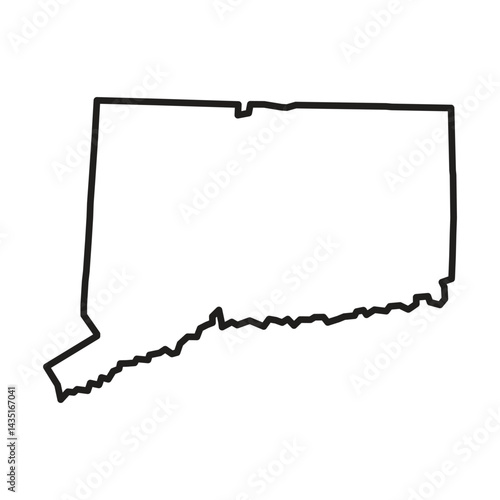 Connecticut State Outline Vector Map