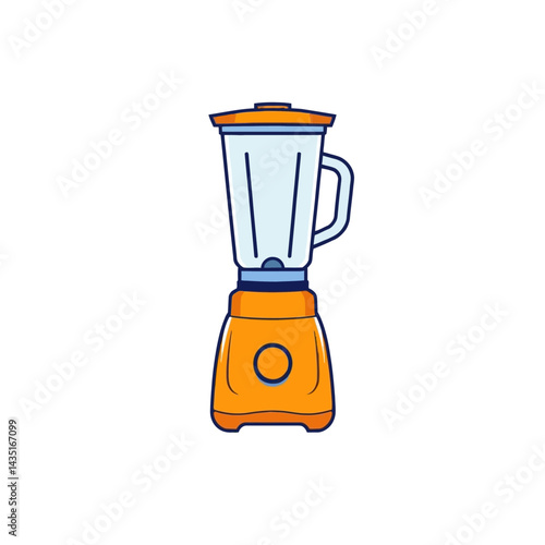 Orange blender appliance for kitchen smoothies and food processing illustration vector design art 100