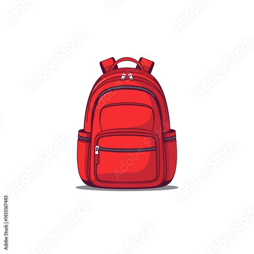 Red backpack school bag travel rucksack fashion accessory luggage bagpack knapsack bookbag daypack gear pack