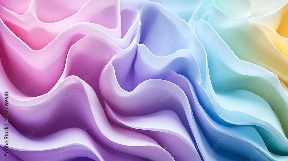 Obraz premium Pastel Rainbow Wave Abstract Texture.