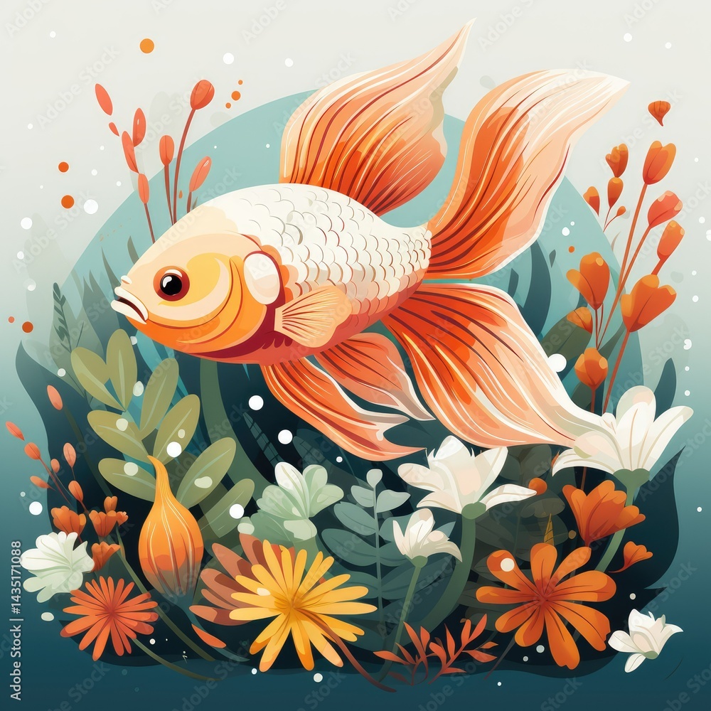 Fototapeta premium illustration of a fish