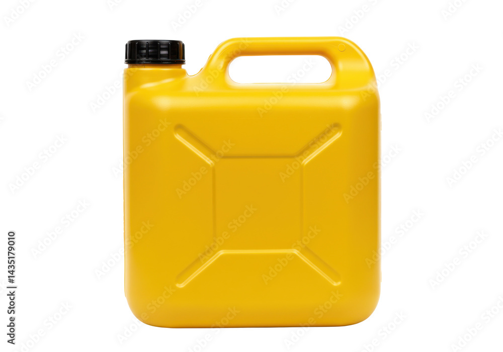 Yellow jerrycan with black cap isolated on transparent background Yellow jerrycan with black cap isolated on transparent background