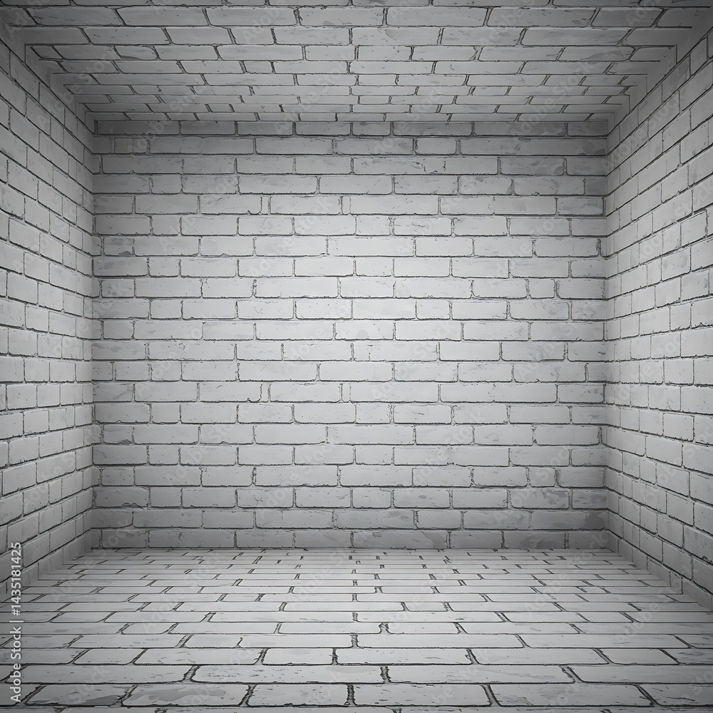 Fototapeta premium White Brick Enclosure AI Generated