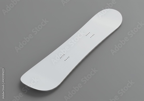 Isolated White Snowboard on Gray Background for Winter Sports