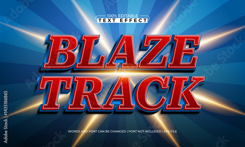 blaze track editable text effect with a fast and speed text style