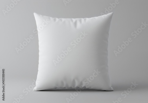 Isolated White Pillow on Gray Background Product Mockup