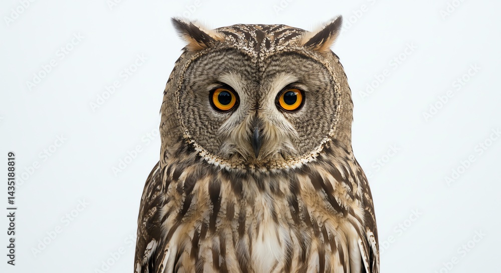 Obraz premium Owl Looking Straight at Camera in Studio Shot