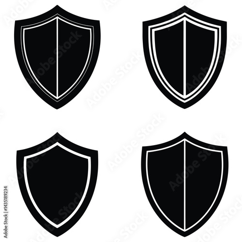 Sheild vector shilhouette Icon collection