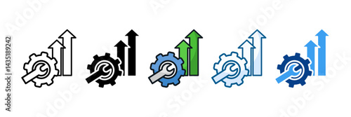 Service Improvement Icon Set Multiple Style Collection
