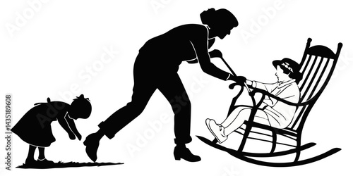 Hand drawn yard work silhouette set | Free Vector