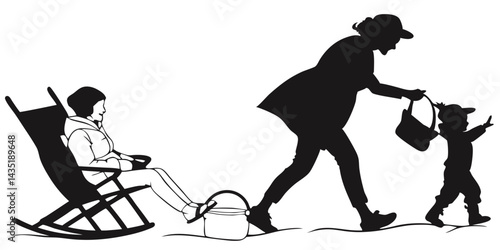 Hand drawn yard work silhouette set | Free Vector