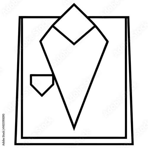 Minimal Pocket Square Vector on White