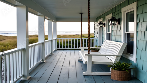 Charming beach house with porch swing