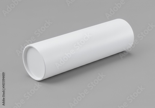 White Cardboard Tube Packaging Mockup on Gray Background